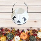 Caldeirão Abóbora G Branca Decoração de Halloween Enfeite Grande Porta-Doces para Festas