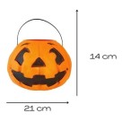 Caldeirão Abóbora G Laranja Decoração de Halloween Enfeite Grande Porta-Doces para Festas