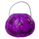 Caldeirão Abóbora G Roxo Decoração de Halloween Enfeite Grande Porta-Doces para Festas
