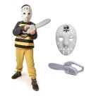 Acessório Kit Halloween — Máscara de Terror Jason + Motosserra Plástica 40cm Fantasia