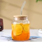 Caneca 420ml de Vidro com Canudo de Vidro – Elegante e Sustentável