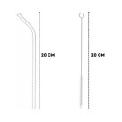 Kit Canudos de Vidro Reutilizáveis c/ 4 Peças + Escova de Limpeza
