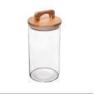 Pote Hermético 1,2L de Vidro com Tampa de Bambu – Conserva Alimentos Secos