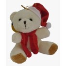 Enfeite de Árvore de Natal Urso com Gorro 9x9cm – Decoração Natalina, Ornamento Fofo, Detalhe Decorativo para Árvores, Guirlandas e Arranjos Festivos