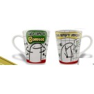 Caneca 290ml de Porcelana Flork com Frases Divertidas Estilo Faixa – Presente Criativo e Decorativo