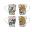 Caneca 290ml de Porcelana Flork com Frases Estilo Faixa – Presente Divertido e Criativo para Todas as Ocasiões
