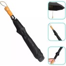 Guarda-Chuva Luxo Cabo de Madeira Automático Preto 8 Varetas 70cm Resistente e Sofisticado para Máxima Proteção em Dias de Chuva