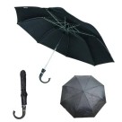 Guarda-Chuva Preto Cabo Curvo 8 Varetas 53cm Compacto Resistente e Elegante para Proteção em Dias de Chuva