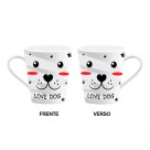 Caneca 290ml de Porcelana Pet Faixa  – Caneca Decorada para Café, Chá e Chocolate Quente, Presente Criativo para Amantes de Pets