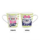 Caneca 290ml de Porcelana Pet Faixa  – Caneca Decorada para Café, Chá e Chocolate Quente, Presente Criativo para Amantes de Pets