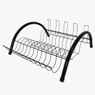 Escorredor de Louça Mini Arco Preto 40x39x16cm Compacto Resistente e Moderno