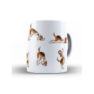 Caneca Porcelana 150ml PET Faixa Terramada – Caneca Decorativa Pequena para Café, Chá, Cappuccino e Bebidas Quentes