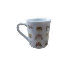 Caneca Porcelana 150ml PET Faixa Terramada – Caneca Decorativa Pequena para Café, Chá, Cappuccino e Bebidas Quentes