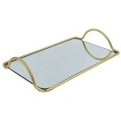 Bandeja Decorativa com Espelho 25x17cm Compacta Elegante e Versátil para Organizar Perfumes Joias Cosméticos e Decorar Ambientes com Sofisticação