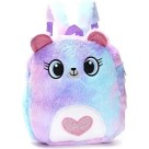 Mochila de Pelúcia Infantil Feminina Ursinho 23,5x28,5x7,5cm Fofa Leve e Confortável para Escola Passeios Viagens e Presentes para Crianças