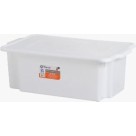Caixa Retangular Multiuso com Tampa 15 Litros Branca 47x28x17cm Organização e Armazenamento