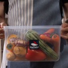 Pote Retangular Novelle Alto 10L Rischioto Plástico Transparente com Tampa Vedante para Armazenamento de Alimentos e Organização Doméstica