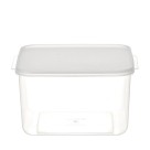 Pote Quadrado Alto Novelle 8L Plástico Transparente com Tampa Vedante para Armazenamento de Alimentos, Freezer e Organização Doméstica