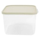 Pote Quadrado Alto Novelle 4L Plástico Transparente com Tampa Vedante para Armazenamento de Alimentos, Freezer e Organização Doméstica