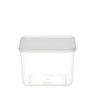 Pote Quadrado Alto Novelle 4L Plástico Transparente com Tampa Vedante para Armazenamento de Alimentos, Freezer e Organização Doméstica