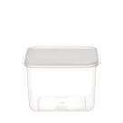 Pote Retangular Alto Novelle 4L  Plástico Transparente com Tampa Vedante para Armazenamento de Alimentos, Freezer e Organização Doméstica