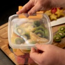 Pote Quadrado Volare 2L Rischioto Plástico Transparente com Tampa – Organização de Alimentos, Cozinha e Despensa