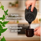 Garrafa Térmica Preta 1L em Plástico – Mantém Bebidas Quentes ou Frias por Mais Tempo