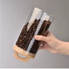 Pote Hermético 900ml de Vidro com Tampa de Bambu – Organização e Conservação