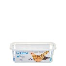 Pote Retangular Volare 1,2L com Tampa Transparente Livre de BPA – Uso em Freezer, Micro-ondas e Lava-louças