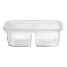 Pote Retangular Volare 1,1L com 2 Divisórias e Tampa – Livre de BPA, Ideal para Marmitas, Freezer e Micro-ondas