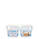 Pote Retangular Volare 1,1L com 2 Divisórias e Tampa – Livre de BPA, Ideal para Marmitas, Freezer e Micro-ondas