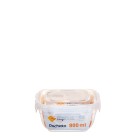Pote Quadrado Fliplock 800ml  Hermético – Livre de BPA, Ideal para Armazenar Grãos, Cereais e Mantimentos