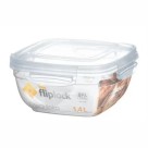 Pote Quadrado Fliplock 1,4 L com Tampa Trava – Livre de BPA, Ideal para Micro-ondas, Freezer e Organização de Cozinha