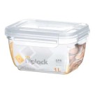 Pote Retangular Fliplock Alto 1L com Tampa Hermética – Livre de BPA, Ideal para Freezer, Geladeira e Marmitas