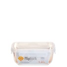 Pote Retangular Fliplock 1,4L com Tampa Hermética – Livre de BPA, Ideal para Freezer, Geladeira e Despensa