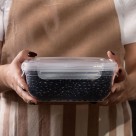 Pote Retangular Fliplock 1,4L com Tampa Hermética – Livre de BPA, Ideal para Freezer, Geladeira e Despensa