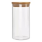 Pote Hermético 480ml de Vidro com Tampa de Bambu – Organização e Conservação