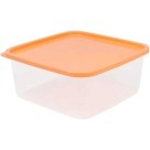 Pote Quadrado Transparente 3 Litros com Tampa Color Linha Volare Rischioto para Alimentos, Freezer, Micro-ondas e Lava-louças