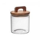 Pote Hermético de Vidro 500ml com Tampa de Bambu – Organização e Conservação