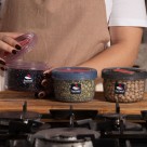 Pote com Tampa Rosca Spinlock 550ml Rischioto em Plástico Resistente Livre de BPA – Vedação Segura para Conservação de Alimentos