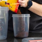 Pote com Tampa Rosca Spinlock 1L em Plástico Resistente Livre de BPA – Vedação Segura para Conservação de Alimentos