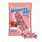 Bala Yogurte 100 Morango 100g Doces Macios e Saborosos Embalados para Revenda, Festa e Consumo Pessoal
