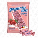 Bala Yogurte 100 Morango 400g Macia e Saborosa Embalada Individualmente Ideal para Festas, Lembrancinhas, Eventos e Consumo Diário