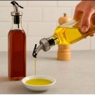 Galheteiro Azeite e Vinagre 500ml em Vidro – Kit 2 Peças com Tampa Metal/Plástico