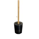 Escova Sanitária 11x11x37cm – Plástico Resistente com Cabo de Madeira Ergonômico