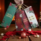 Sacola para Garrafa de Presente de Papel 12x36x8,5cm Resistente com Alça Ideal para Vinhos, Espumantes, Bebidas Finas, Azeites e Datas Comemorativas