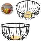 Fruteira de Metal e Madeira 25x25x12,5cm – Elegância e Funcionalidade na Cozinha