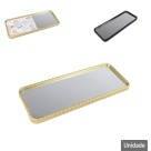 Bandeja Decorativa de Vidro Espelhado 30x11,8x1,5cm Elegante Sofisticada para Decoração de Sala Quarto Banheiro e Aparador