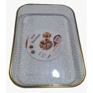 Bandeja Acrílica com Borda Dourada 29x19,5x3,5cm Elegante Sofisticada Versátil para Decoração Organização e Servir Alimentos