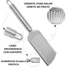 Ralador Inox 1 Face com Cabo Utensílio de Cozinha Resistente para Ralar Queijo, Chocolate, Legumes e Frutas